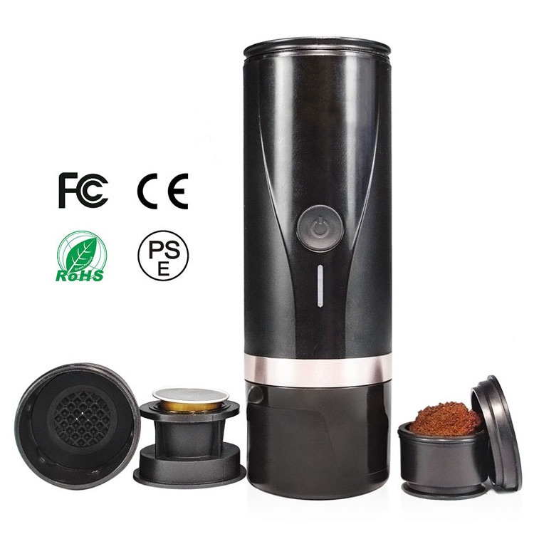 Mini Coffee Maker Portable Espresso Coffee Machines Automatic Coffee Grinder with Cup for Home Car Outdoor Aluminum OEM Plug in