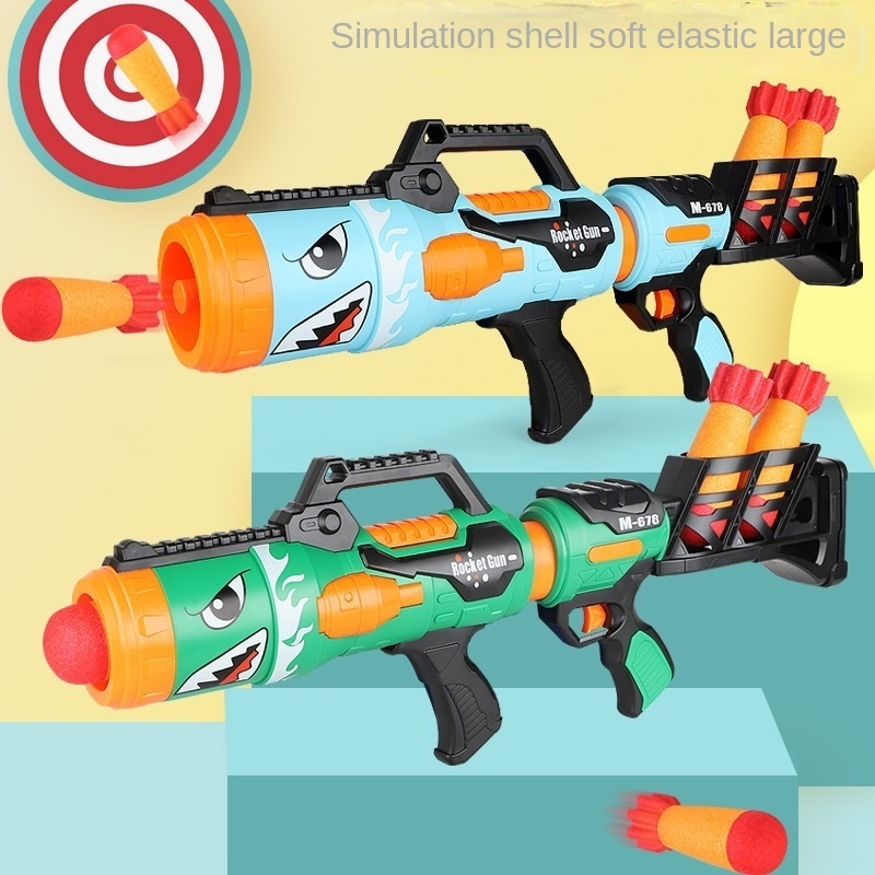 Hot Selling ABS Rocket Launch Toys Shark Rocket Launcher Fun Outdoor Toy for Unisex Kids Box Packed