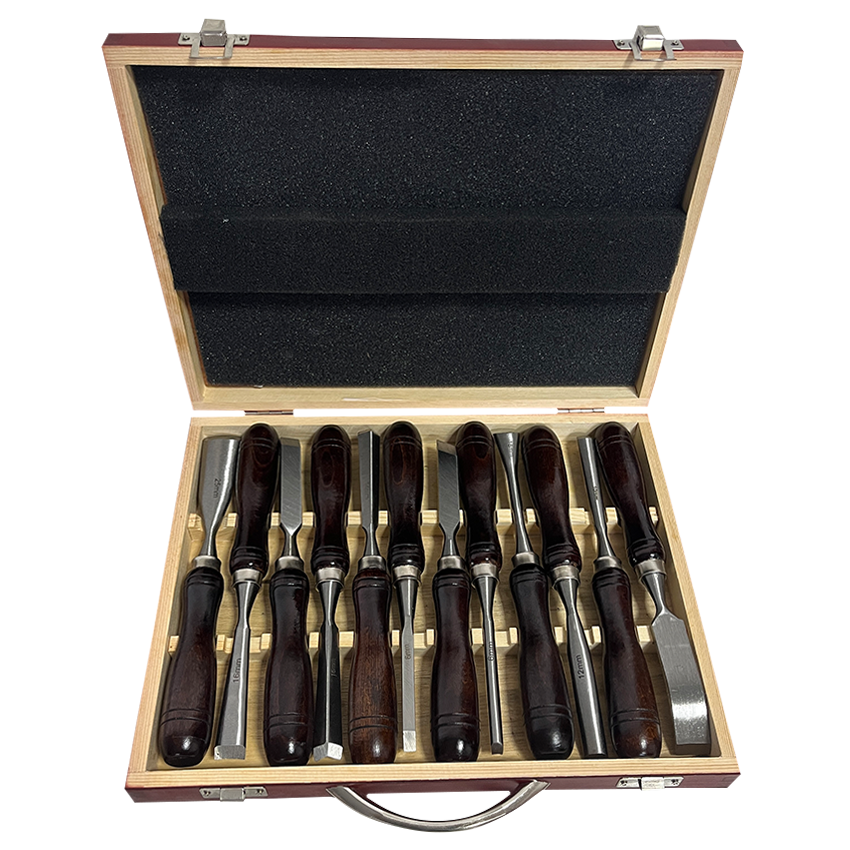 Wholesale Wood Carving Knife Set 12 PCS Hand Carving Tool Set 60 CRV  Steel Wooden Handle Carving Chisel