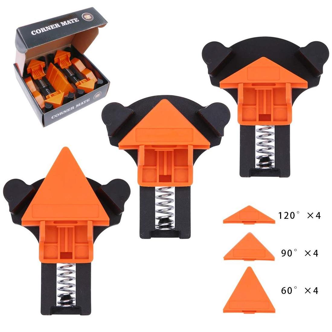 NEW 4 pcs 60/90/120 Degree Right Angle Wood Box Clamp Set Right Angle Clamp Fixing Clips Picture Frame Corner Clamp Woodworking