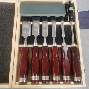 High Quality 6 PCS Rosewood Hand Tools Box Carving Wood Chisel Set with Knife sharpening stones and holders