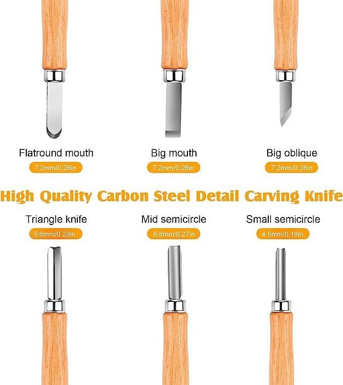 New Coming 10pcs knives set  walnut wood CRV60  blade hand engraving tool spoon carving knife set