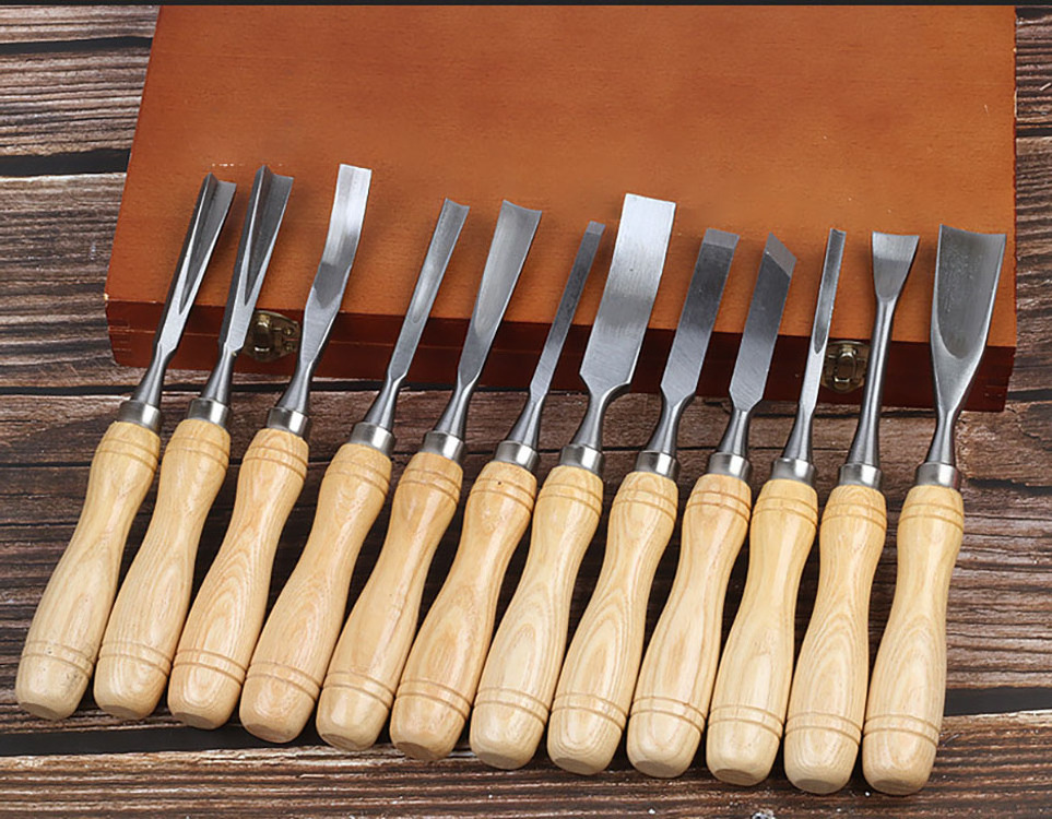 High Quality Complete Specifications 12 pcs Diy Carving Chisel Set For Woodworking