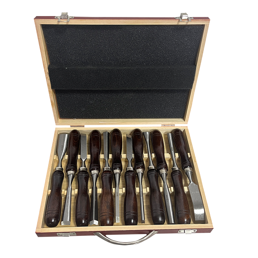 Wholesale Wood Carving Knife Set 12 PCS Hand Carving Tool Set 60 CRV  Steel Wooden Handle Carving Chisel