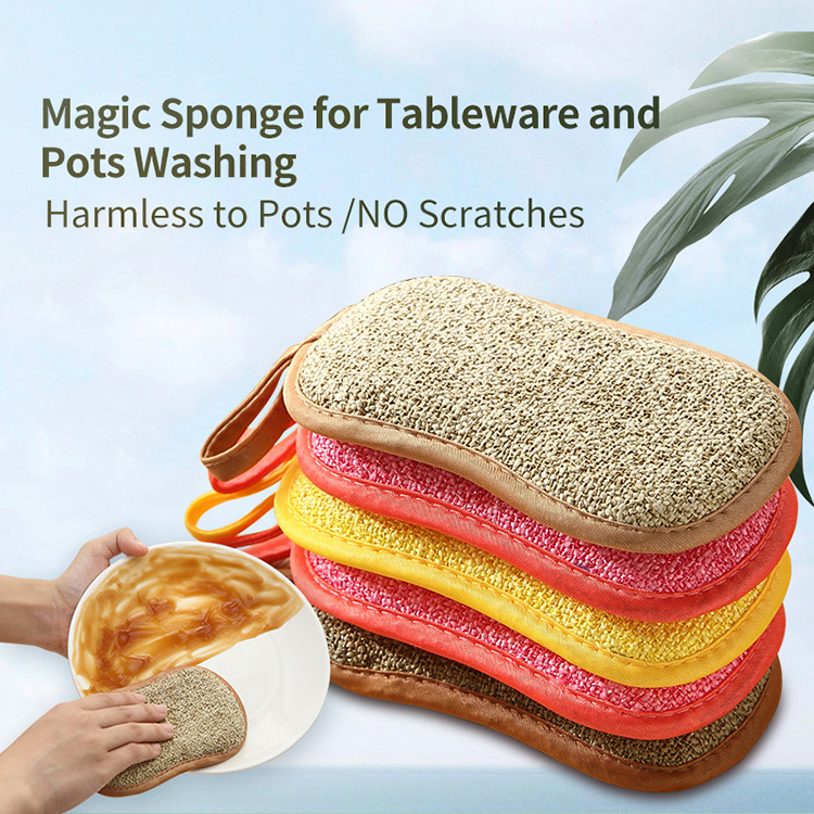 Bearfamily microfiber sponge dishes washing sponge Kitchen Cleaning Sponge for dish clean microfiber