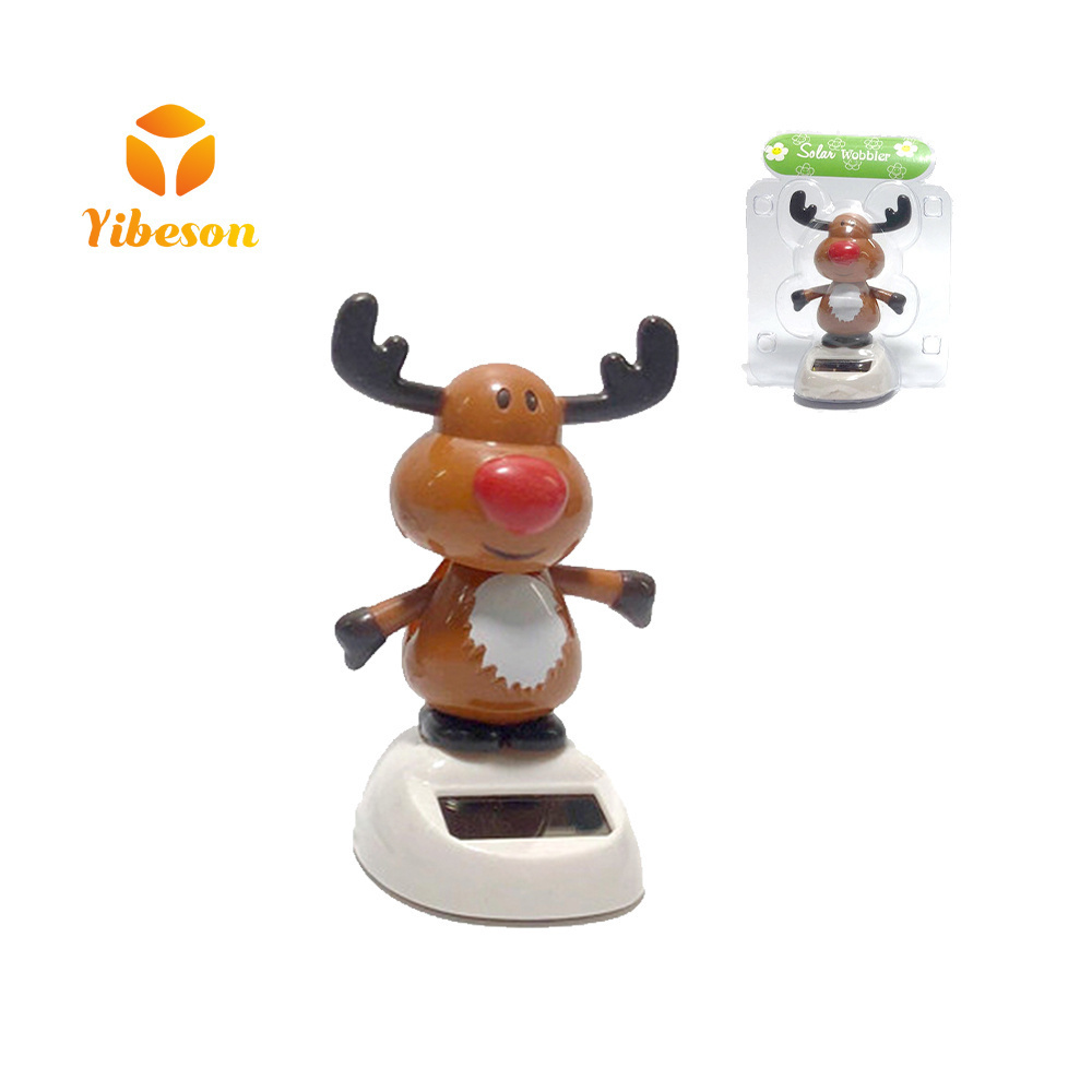 Wholesale Custom Make Own Design Car Ornament Swing Flower Butterfly Duck Figure Powered Solar Dancing Toys