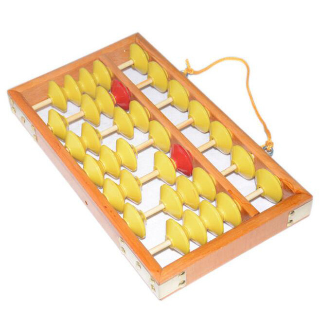 Teacher Student Education Math Counting Hanging Wood Frame 7 Rods Soroban Wooden Abacus For Kids