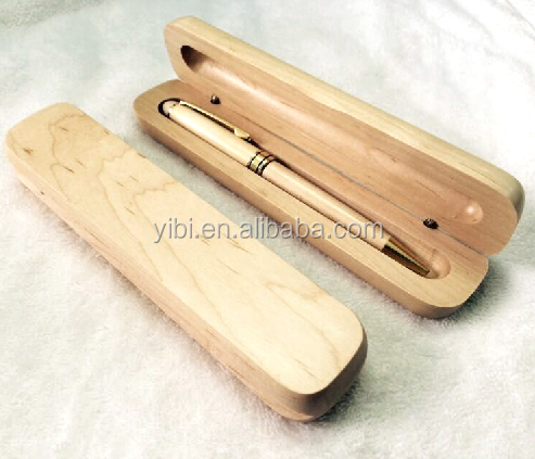 JX-W061 Customized Logo engraved Maple Wooden Ballpoint wood pen kit turning With Box As Gift Set