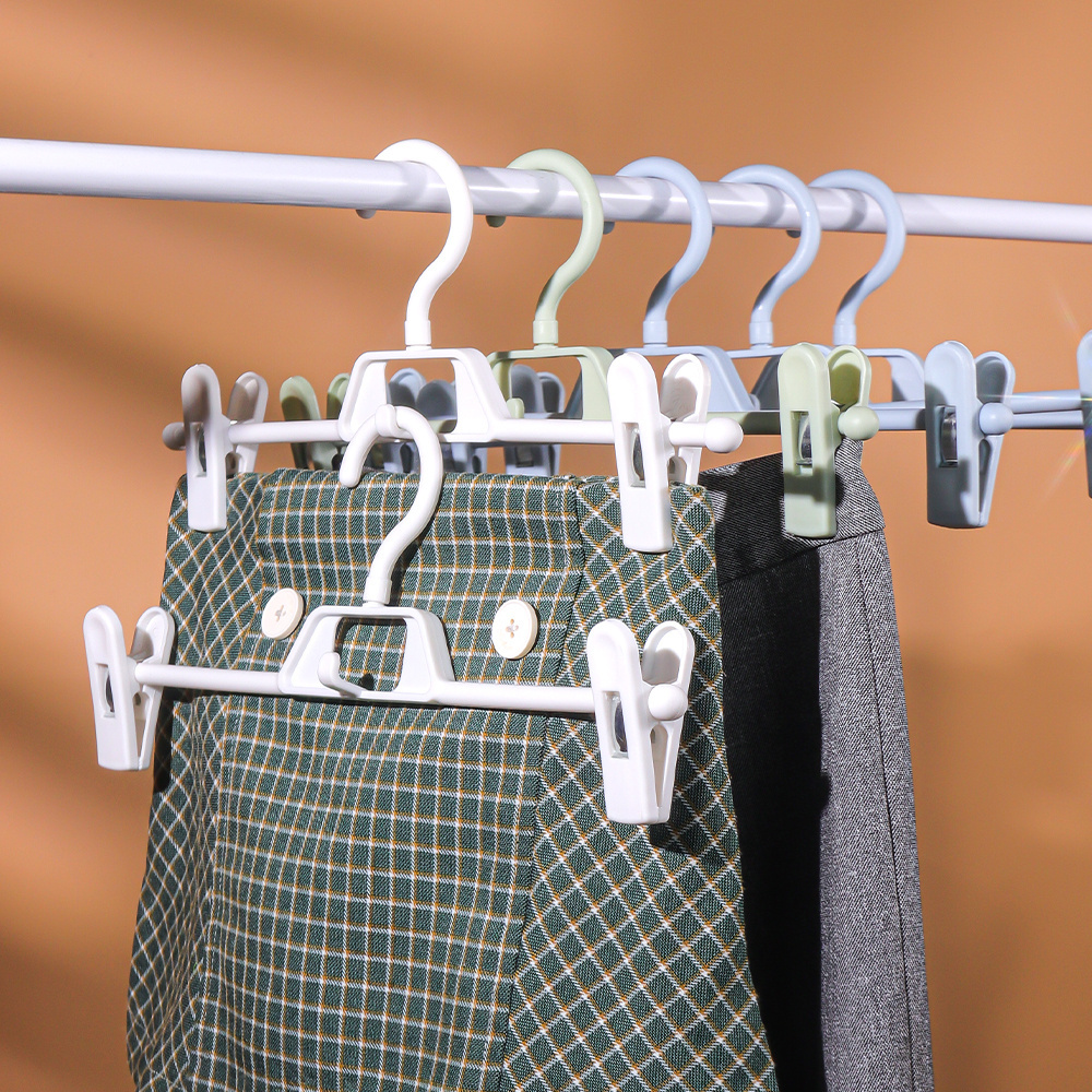 Space Saving Rack Organizer Multi Layers Hangers Closet Jeans Trousers Storage Organizer Rack with clips