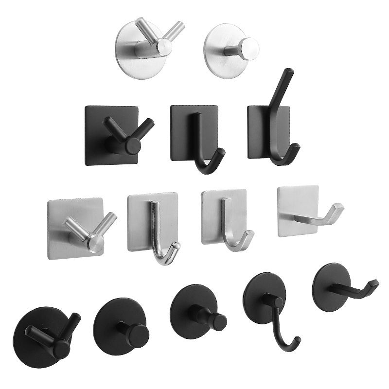 Heavy duty stainless steel self adhesive bathroom kitchen 3m hook  Adhesive wall Hooks