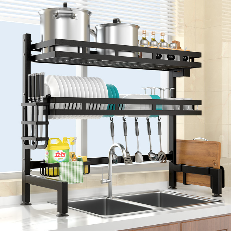 Kitchen Standing Stainless Steel Storage Holders Kitchen over the sink dish drying rack