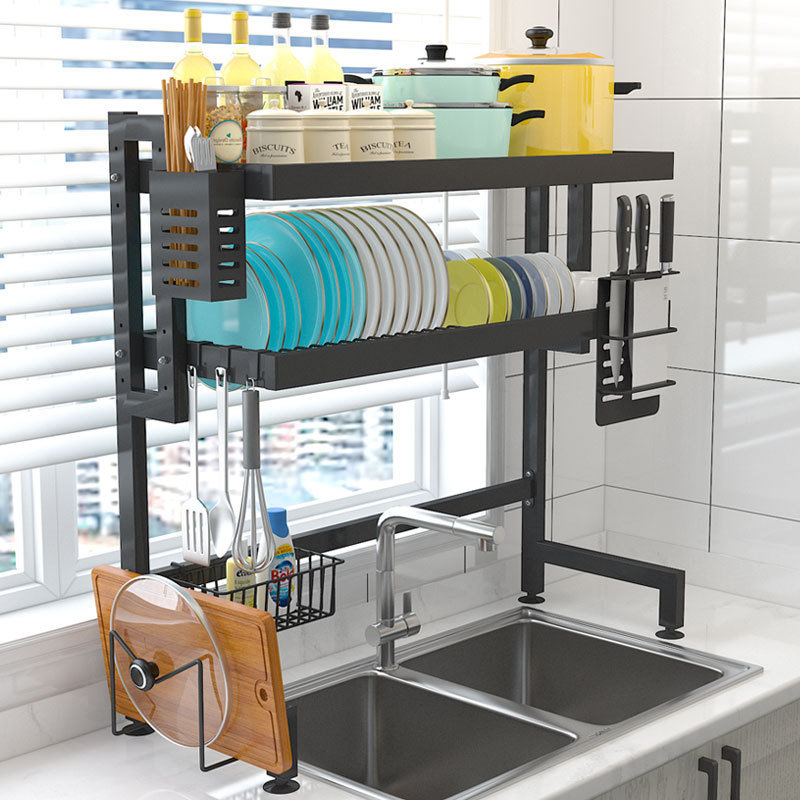 Kitchen Standing Stainless Steel Storage Holders Kitchen over the sink dish drying rack