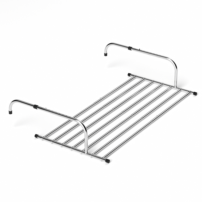 Indoor Outdoor stainless steel telescopic balcony window wall mounted hanger adjustable folding clothes drying rack