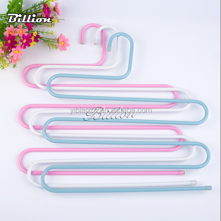 China factory High quality S-shape metal pants rack Hangers Wardrobe 5 Tiers Metal Rack