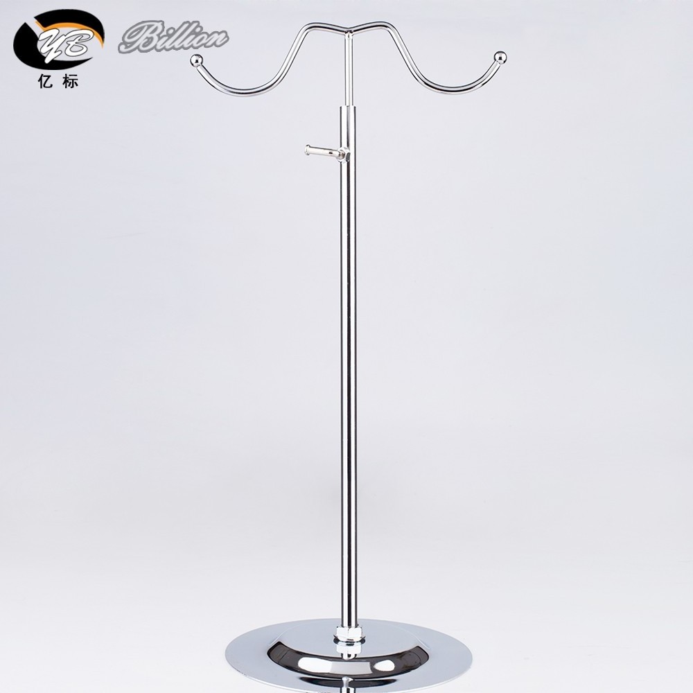 cheap Adjustable Metal Displays rack silver hook Stand for hanging bags