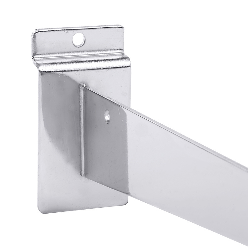 Hot selling retail chrome metal slatwall hook bracket for glass or wood shelf