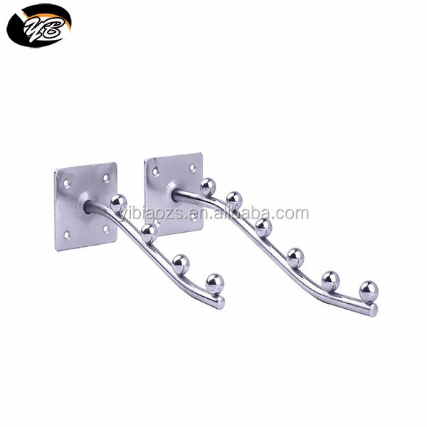 customize 19mm round tube 5 balls clothing hooks slatwall metal slotted wall hook for mdf