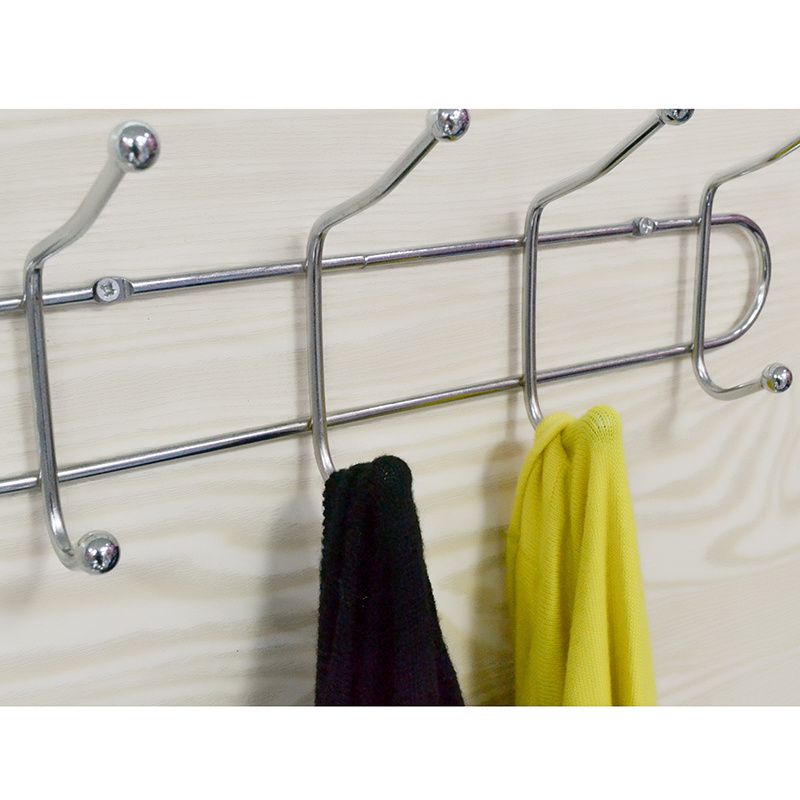 Stainless steel over the door 8 hooks organizer double row over the door hooks