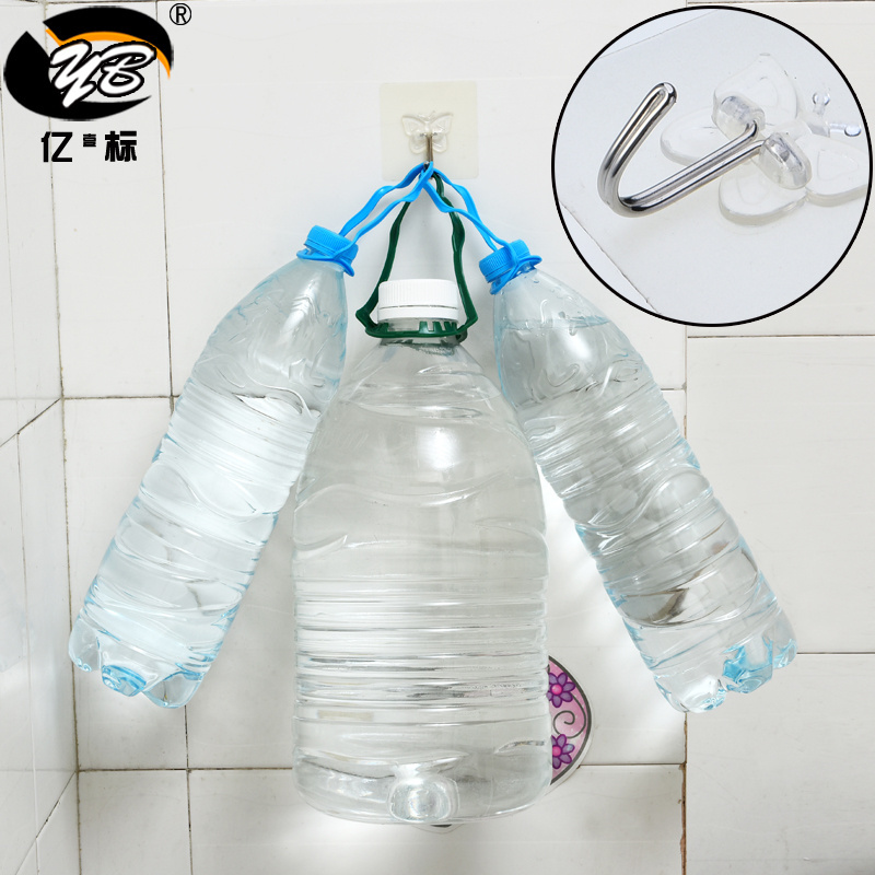 Load Bearing 10KG Seamless Adhesive Hook Waterproof Transparent Strong Stick Hook Kitchen Wall Hanger