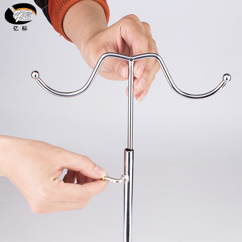 factory Adjustable  double hooks rack Women Bag metal handbag hook stand