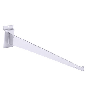 Hot selling retail chrome metal slatwall hook bracket for glass or wood shelf