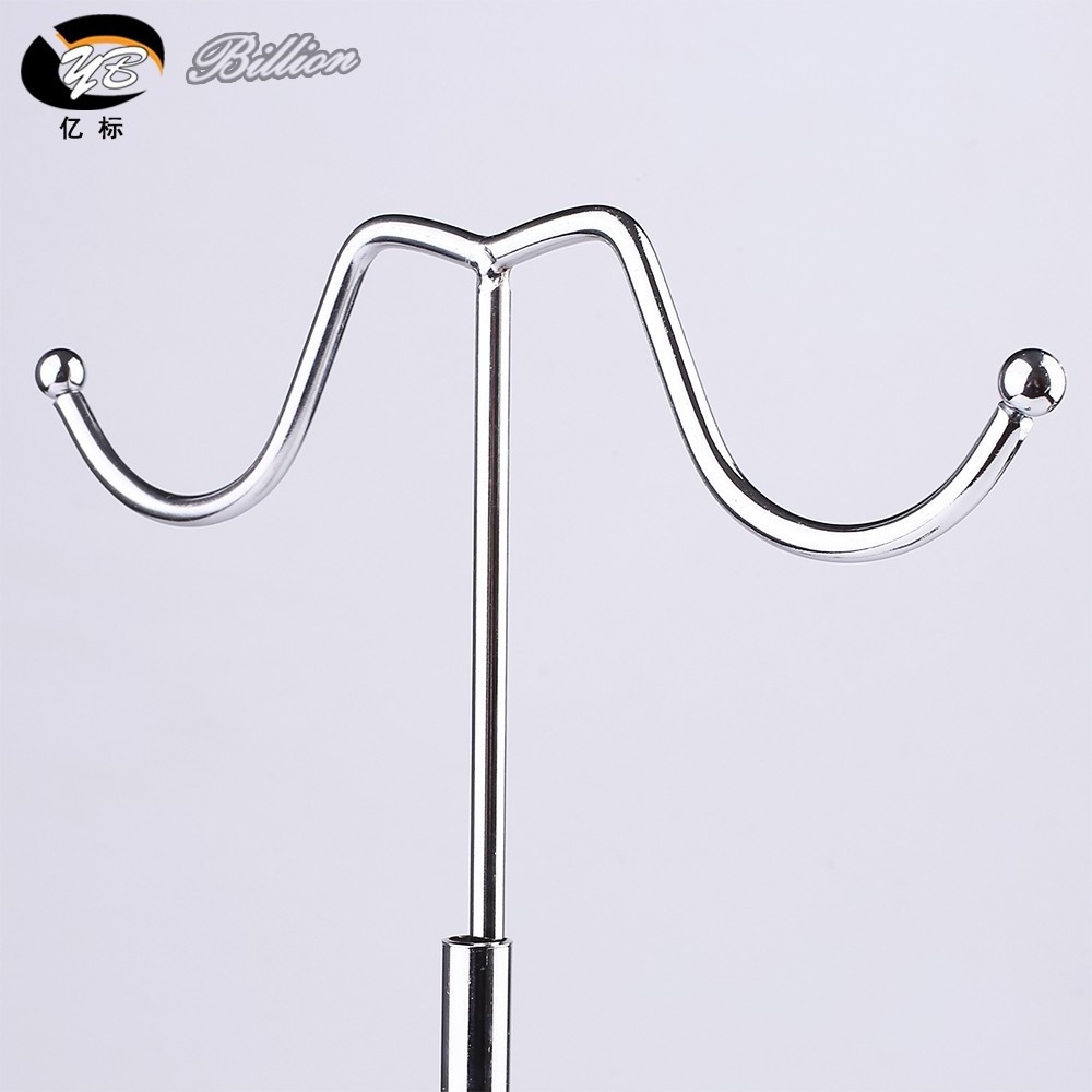 cheap Adjustable Metal Displays rack silver hook Stand for hanging bags