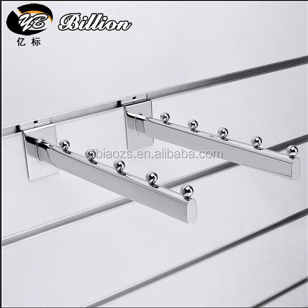 customize 19mm round tube 5 balls clothing hooks slatwall metal slotted wall hook for mdf