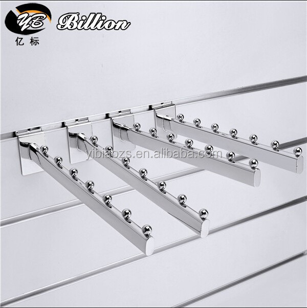 customize 19mm round tube 5 balls clothing hooks slatwall metal slotted wall hook for mdf