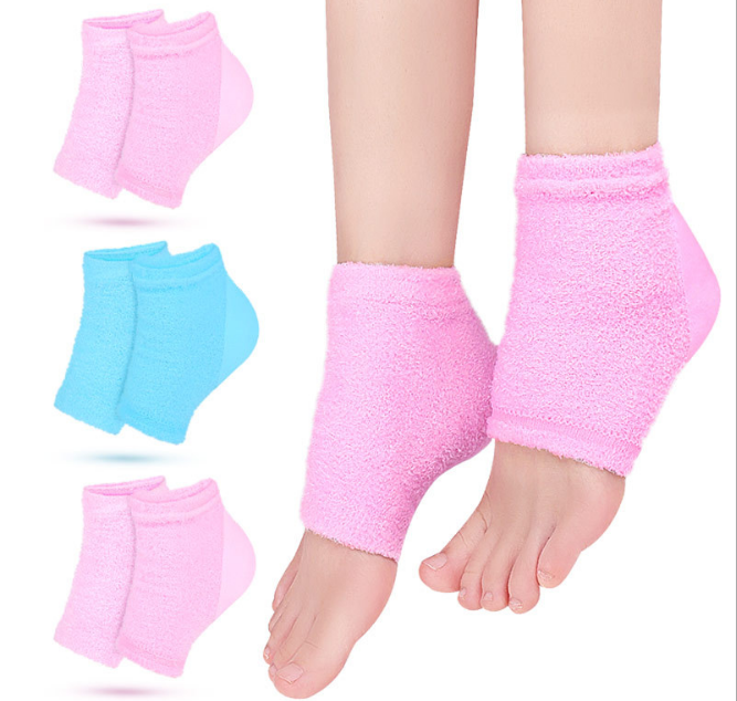 Moisturizing Heel Socks Gel Lined Toeless Spa Socks to Heal and Treat Dry, Cracked Heels While You Sleep #HGW-003