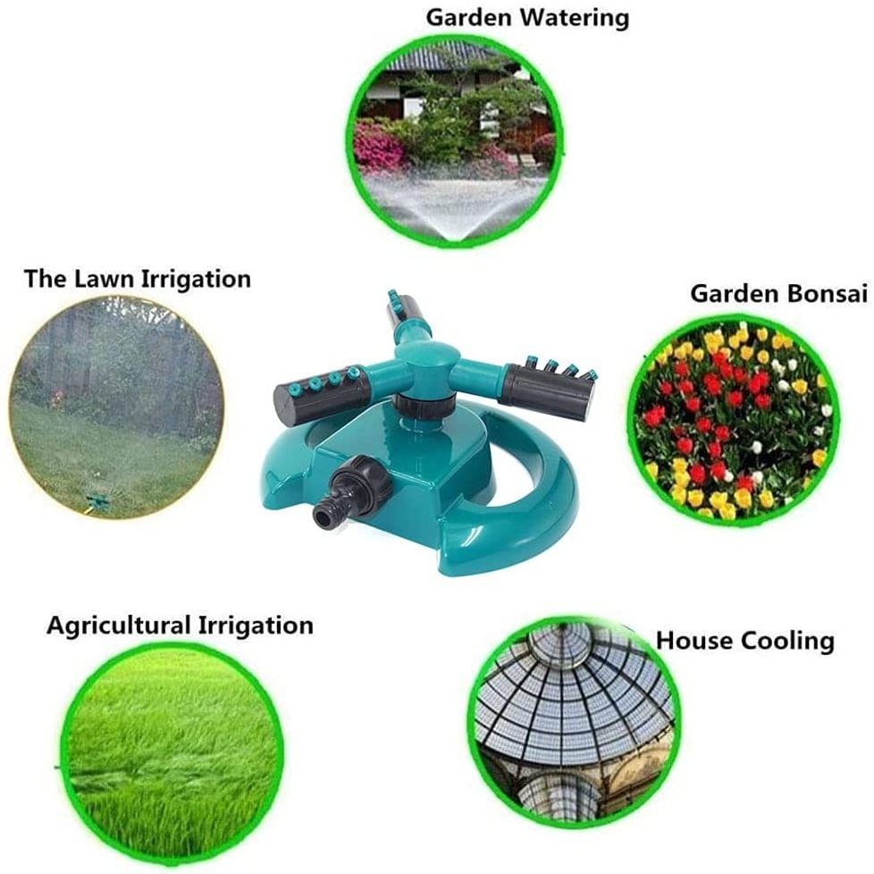 Portable water sprinkler 360 degree rotating garden lawn revolving sprinkler irrigation system oscillating