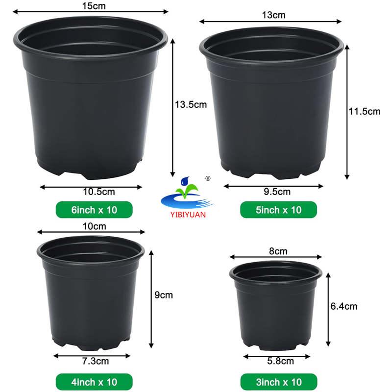 Disposable garden plants grow black flower pot 1 3 5 7 gallon small nursery pots plastic nursery pots