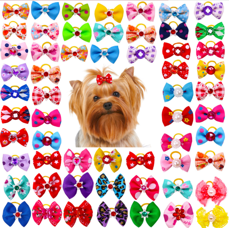 Wholesale Small Dogs Bows Hair Grooming Puppy Accessories Bowknot Cute Dog Handmade Pet Hair Clips