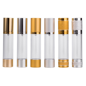 15ml 30ml 50ml silver airless pump bottle airless cosmetic cream pump containers,lotion cream vacuum bottles with pump