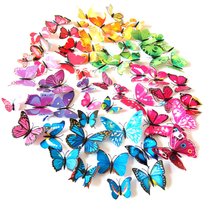 3D  Butterfly Art Wall Stickers Home Decor DIY for Wedding Party Butterflies Fridge Sticker Beautiful Sticker