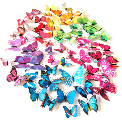 3D  Butterfly Art Wall Stickers Home Decor DIY for Wedding Party Butterflies Fridge Sticker Beautiful Sticker