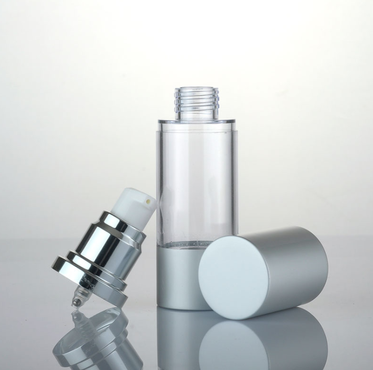 15ml 30ml 50ml silver airless pump bottle airless cosmetic cream pump containers,lotion cream vacuum bottles with pump