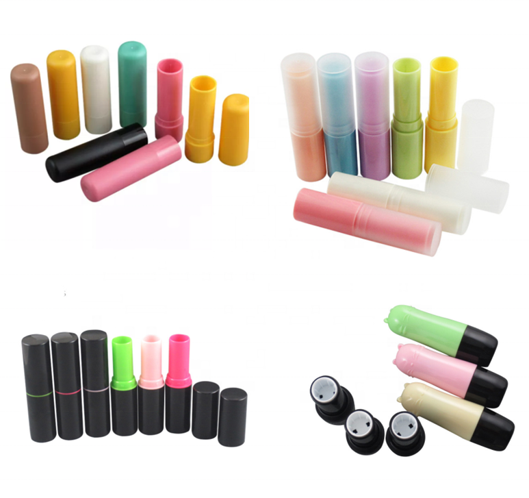 4g 5g Makeup Diy Bottle Lipstick Tube Round Empty Chapstick Container Custom Plastic Lip Balm Tube