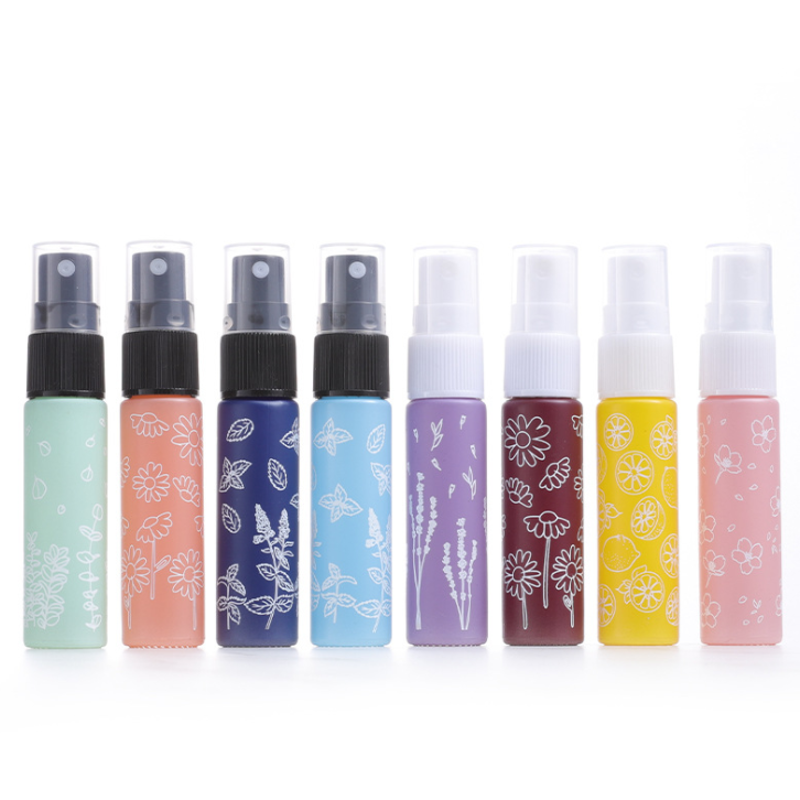 10ml Glass Rainbow Gradient Cosmetic Refill Perfume Essential Oil face mist spray Bottle