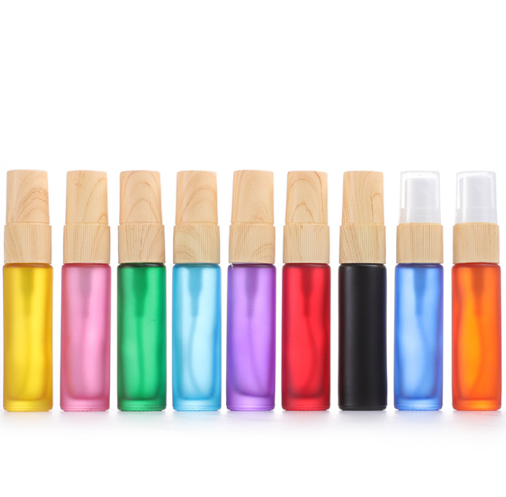 10ml Glass Rainbow Gradient Cosmetic Refill Perfume Essential Oil face mist spray Bottle