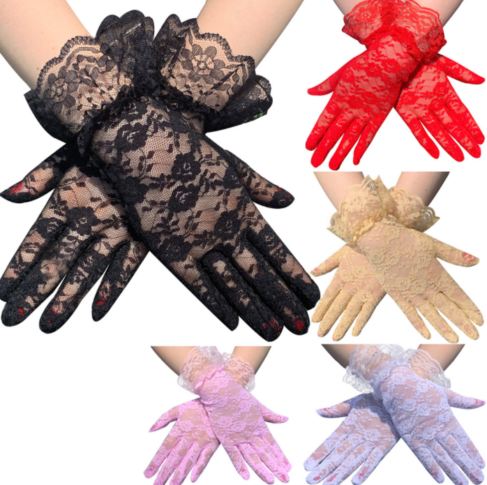 Fashion Lace flower Women's Long Gloves UV Protection party festival wedding Long Women sexy gloves