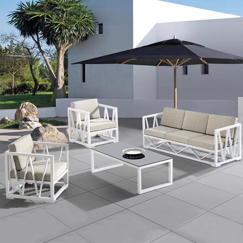 Outdoor furniture sofa set outdoor garden nordic designed modern patio aluminum sofa