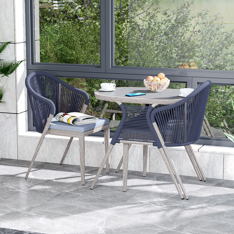 New arrival hot all weather patio dining set rope weave outdoor furniture