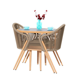 New arrival hot all weather patio dining set rope weave outdoor furniture