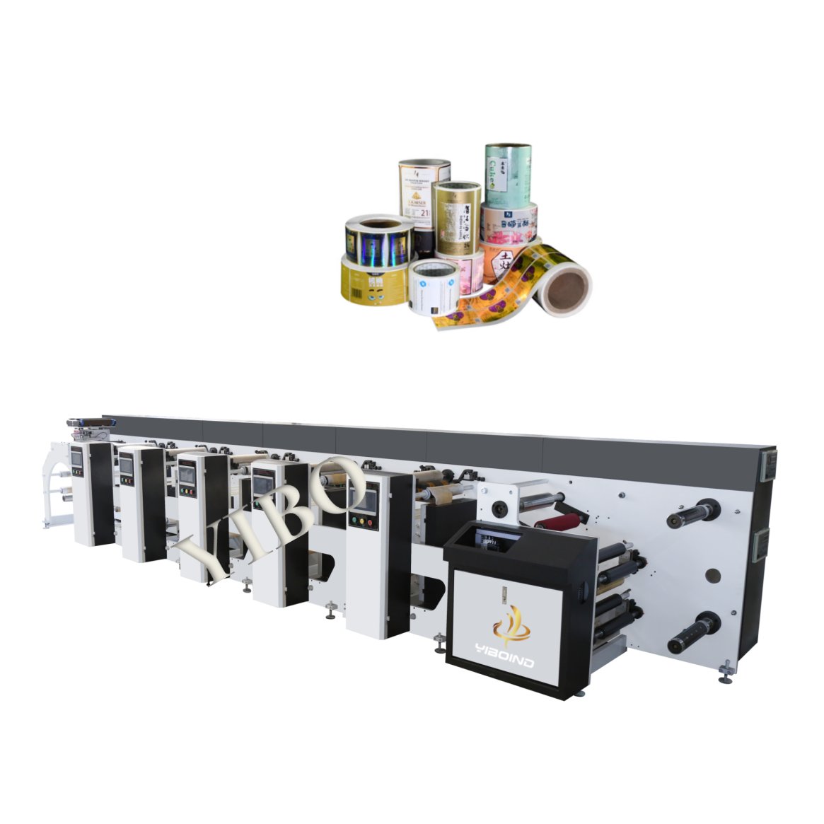 Mini Narrow Web One Two 2 3 4 5 6 8 Color Label Logo Die Cutting UV Dryer Flexographic Printer Flexo Graphic Printing Machine