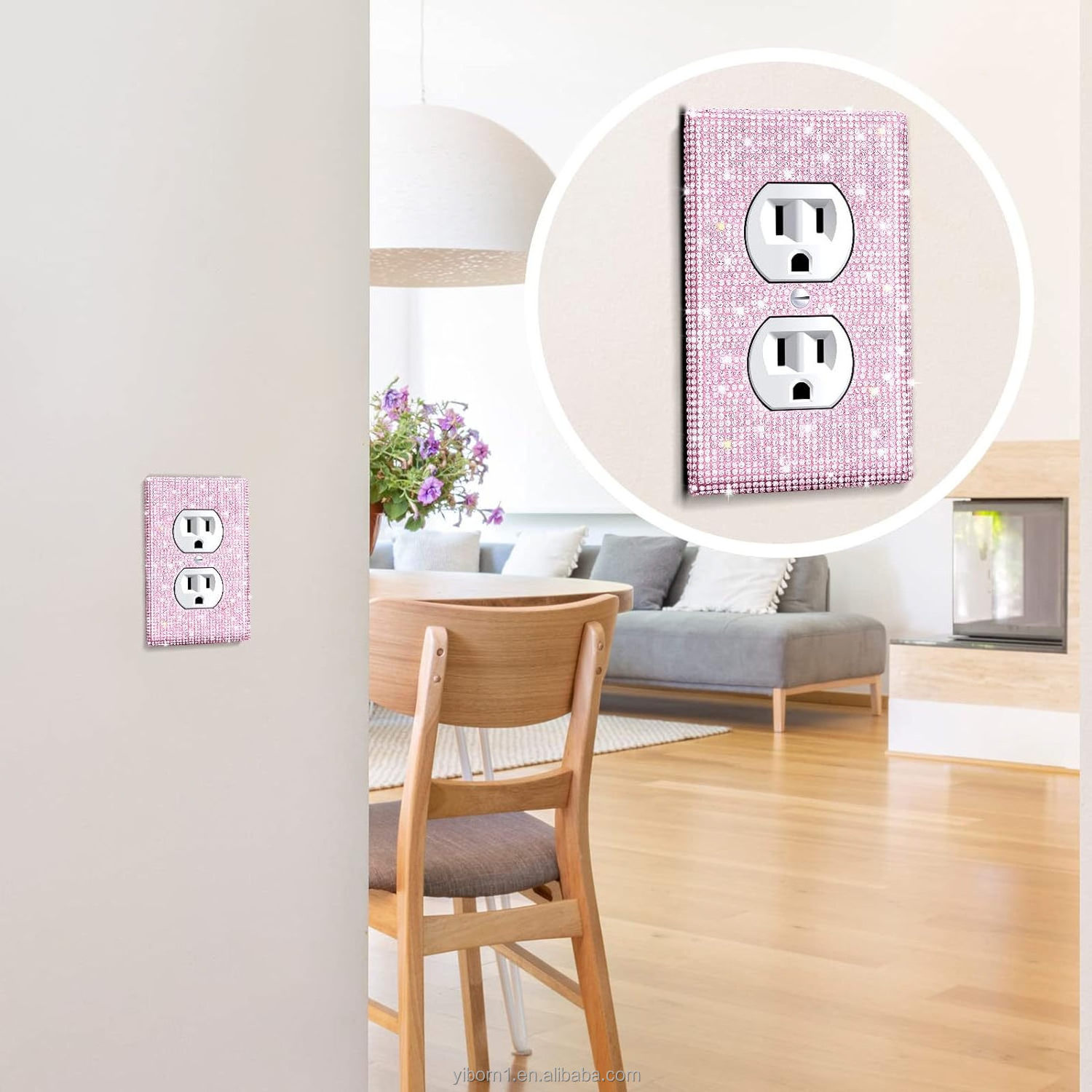 Shiny Rhinestones Wall Plate Cover Switch Outlet Covers   Decorative Bling Switch Cover