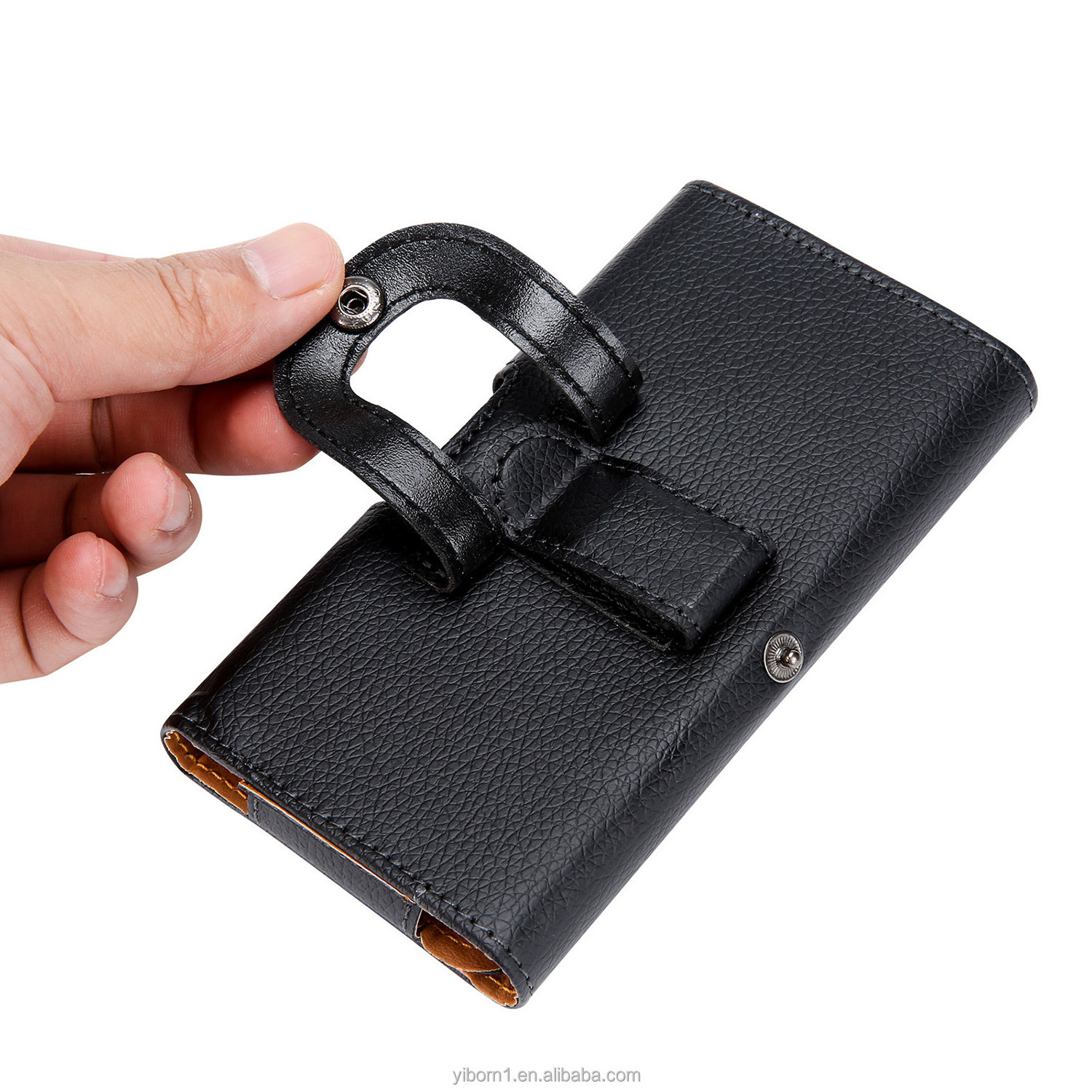 Leather Phone Holster with Belt Clip Flip Cell Phone Pouch for S23 Plus Belt Clip Phone Case Universal Smartphone Sheath