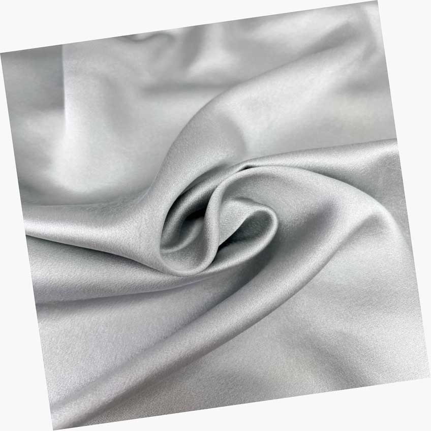 40m/m Sand Wash Luxury Heavyweight Solid Gray Dyed Silk Jedwab Satin Charmeuse Barcade Mikado Fabric for Duchess Dress Garment