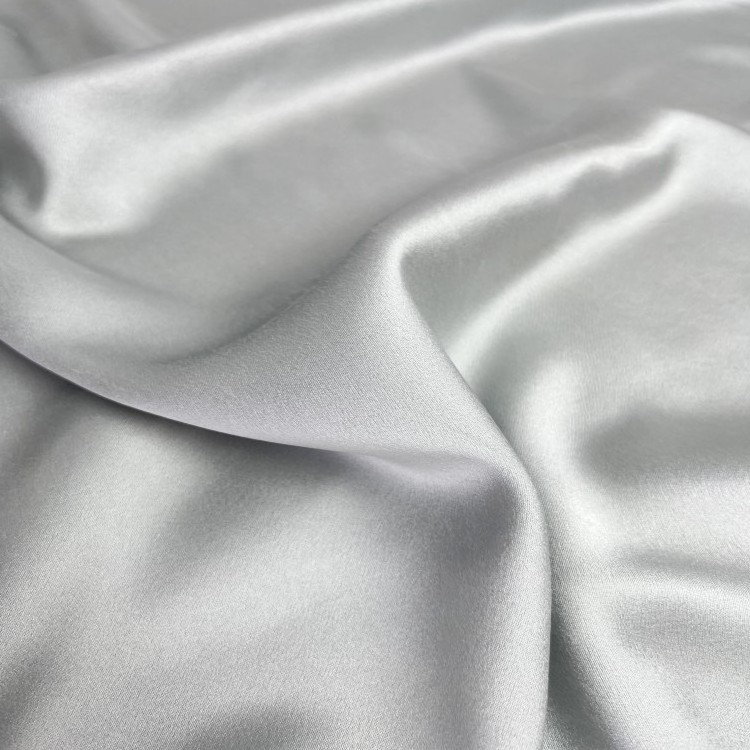 40m/m Sand Wash Luxury Heavyweight Solid Gray Dyed Silk Jedwab Satin Charmeuse Barcade Mikado Fabric for Duchess Dress Garment