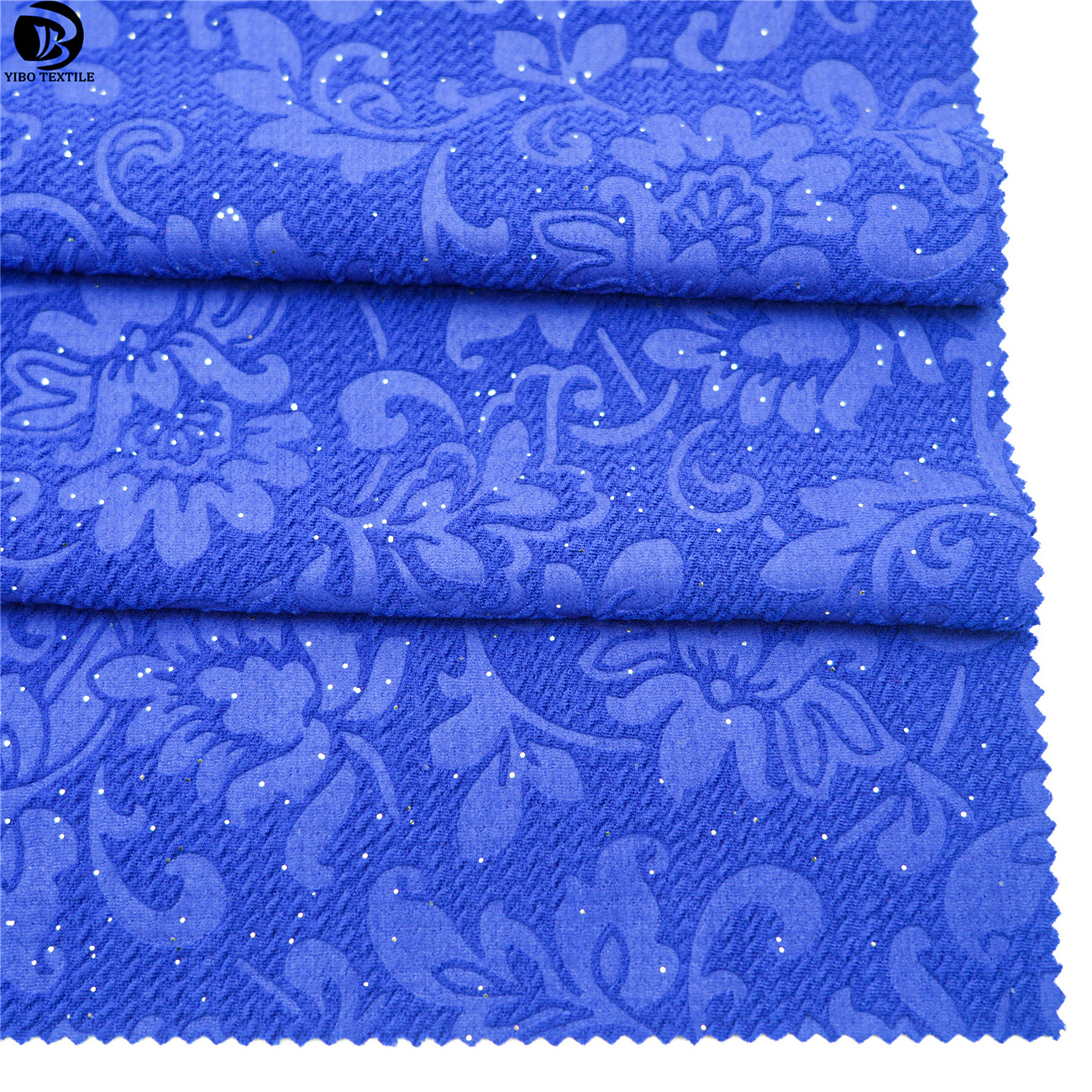 Yibo Textile Polyester spandex foil printed knitted jacquard bullet crepe liverpool fabric embossed for garment