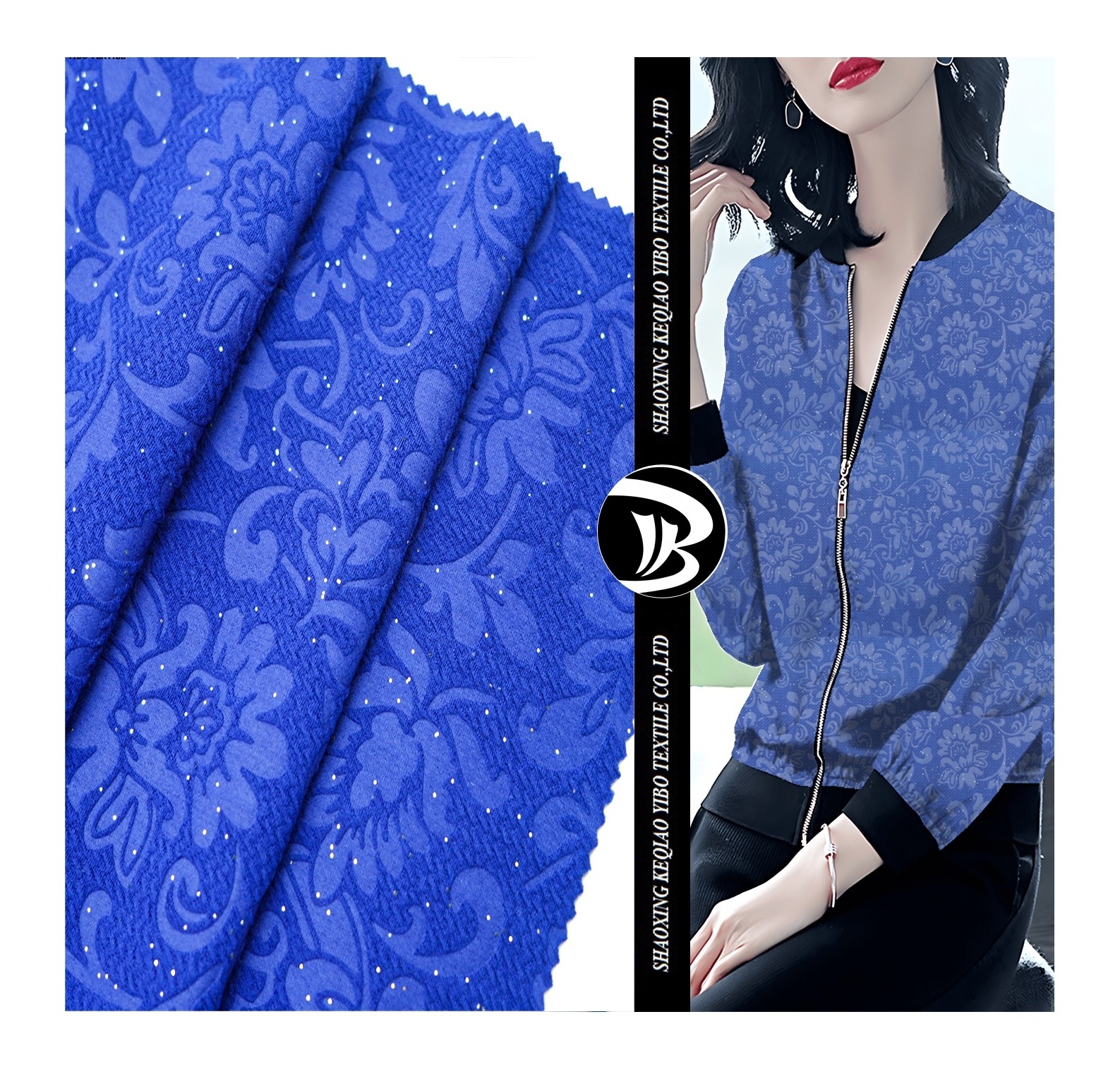 Yibo Textile Polyester spandex foil printed knitted jacquard bullet crepe liverpool fabric embossed for garment